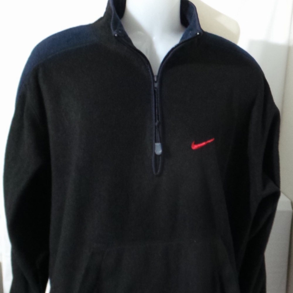 NIKE Fleece Pullover XL black w navy blue